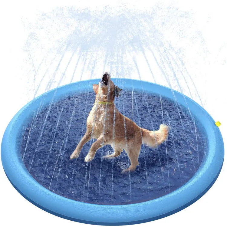 Water Playing Mat 1/1.5/1.7m Spray Pad Toy Pet Dog Swimming Pool Folding Bathing Pool Children Dog Outdoor