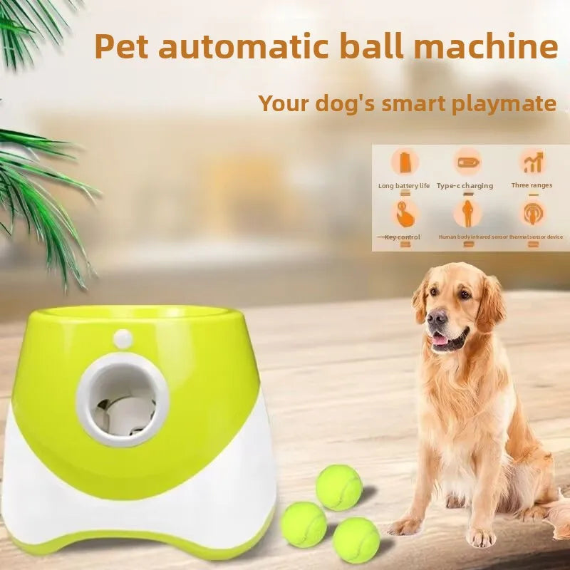 Automatic Dog Ball Launcher for Small to Medium Dogs,Tennis Launcher pet training,Indoor/Outdoor Interactive Toy