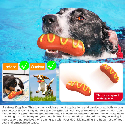 Squeaky and Vibrant Hotdog Dog Toy in Striking  Engaging and Durable Pet Playtime Fun for Your Playful Puppy