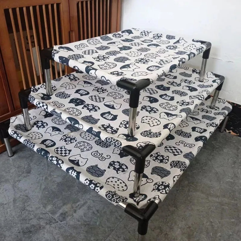 Pet Elevated Bed for Dogs bed Cat Folding Pet Camping Bed Cat House Portable Removable Four Seasons Dog Cat Bed Cats Accessories