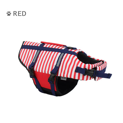 Blue/Red/Orange Striped Pet Swimsuit Dog Swim Life Jacket Summer Reflective Vest Pet Clothes For Small Medium Big Dog