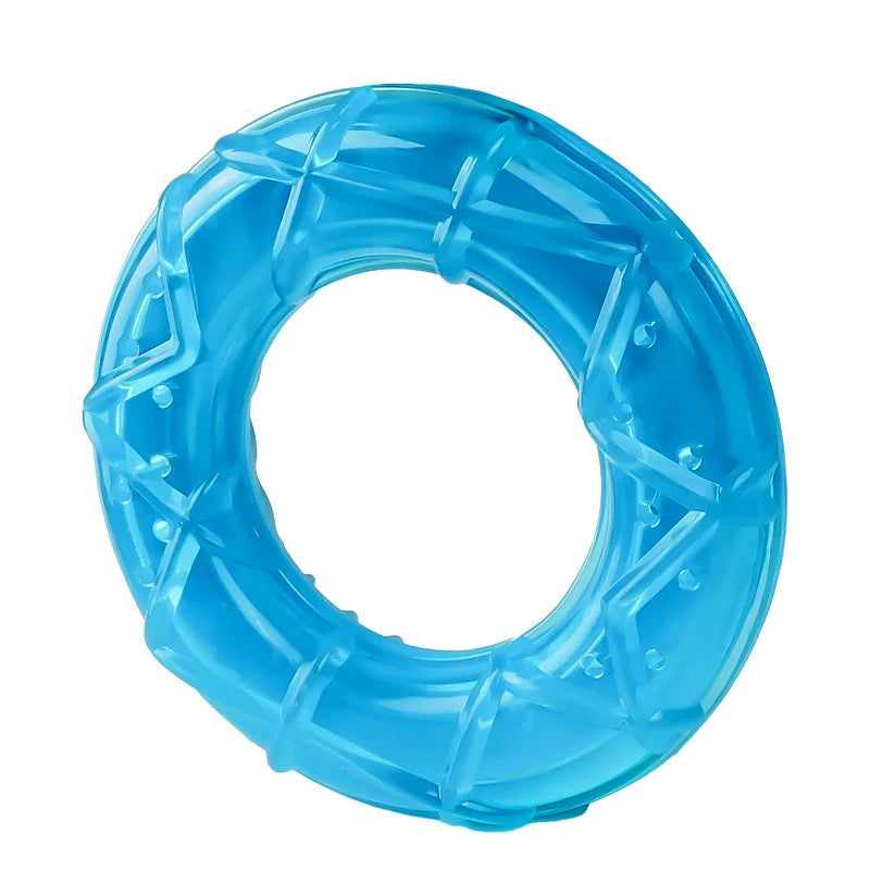 Summer Dog Toy Bite Resistant Pet Cooling Chew Toy Waterable Blue Dog Ice Cream Toy TPR Dog Frozen Molar Toy Teeth Cleaning