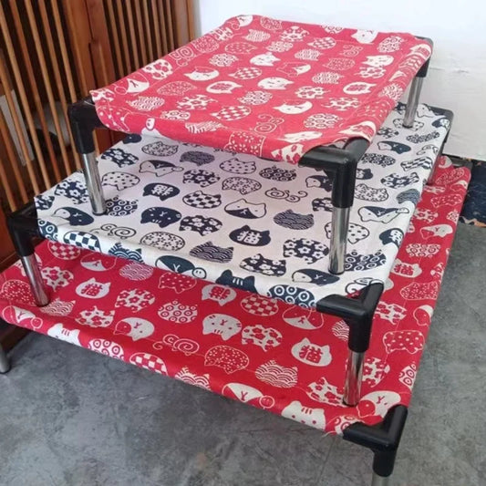 Pet Elevated Bed for Dogs bed Cat Folding Pet Camping Bed Cat House Portable Removable Four Seasons Dog Cat Bed Cats Accessories