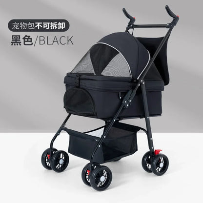 Pet Cart Dog Cat Teddy Baby Stroller Small Pet Cart Lightweight and Foldable for Outdoor Travel