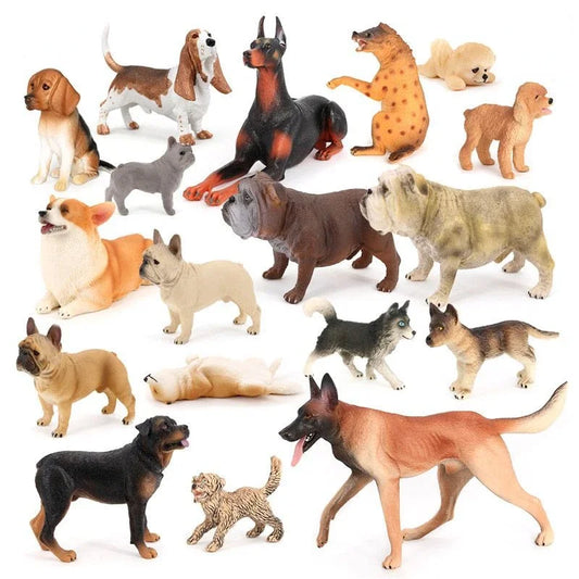 Realistic Dog Figurines for Kids - Including German Shepherd, Beagle, Teddy, Bull Terrier and More!