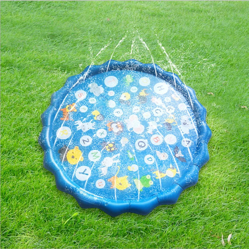 Water Playing Mat 1/1.5/1.7m Spray Pad Toy Pet Dog Swimming Pool Folding Bathing Pool Children Dog Outdoor