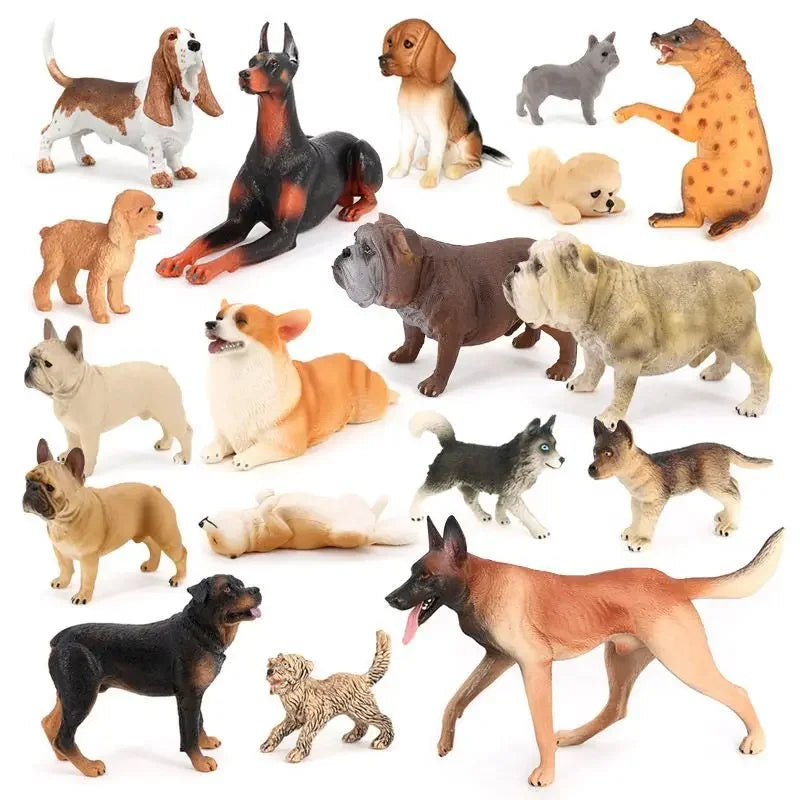 Realistic Dog Figurines for Kids - Including German Shepherd, Beagle, Teddy, Bull Terrier and More!