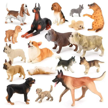 Realistic Dog Figurines for Kids - Including German Shepherd, Beagle, Teddy, Bull Terrier and More!