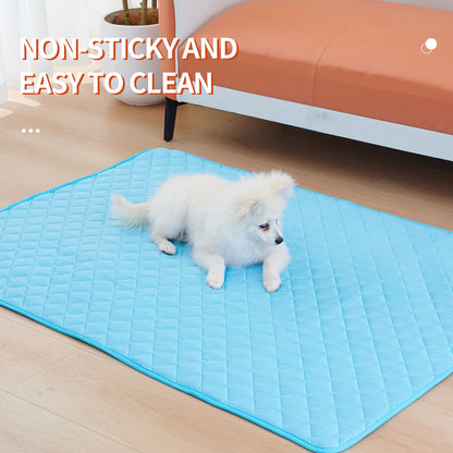 Washable Dog Cooling Mat Ice Silk Pet Self Cooling Pad Blanket for Indoor & Outdoor Car Seats Materials Safe, Easy Carry