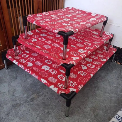 Pet Elevated Bed for Dogs bed Cat Folding Pet Camping Bed Cat House Portable Removable Four Seasons Dog Cat Bed Cats Accessories