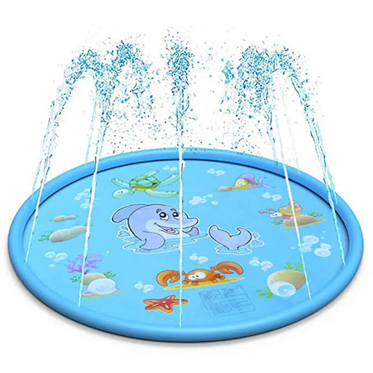 Water Playing Mat 1/1.5/1.7m Spray Pad Toy Pet Dog Swimming Pool Folding Bathing Pool Children Dog Outdoor