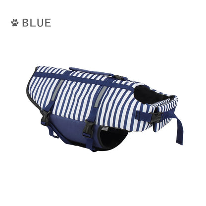 Blue/Red/Orange Striped Pet Swimsuit Dog Swim Life Jacket Summer Reflective Vest Pet Clothes For Small Medium Big Dog
