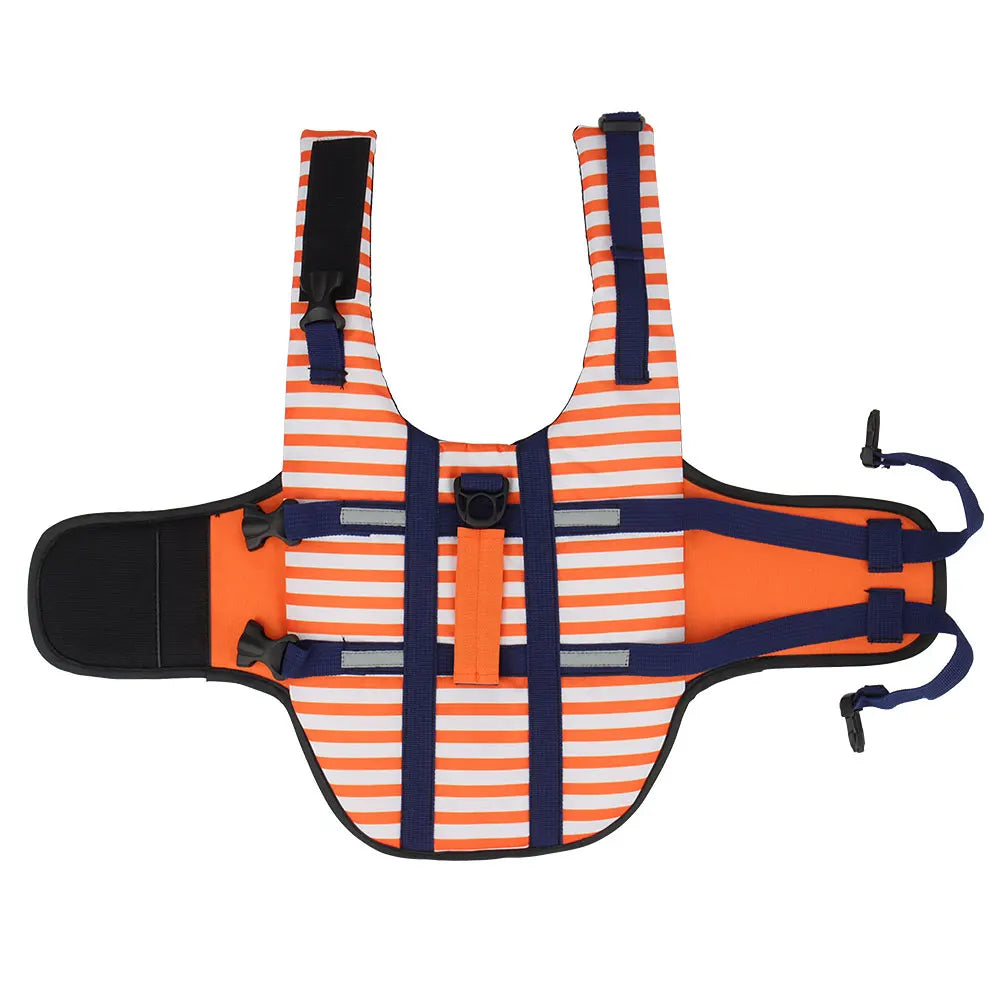 Blue/Red/Orange Striped Pet Swimsuit Dog Swim Life Jacket Summer Reflective Vest Pet Clothes For Small Medium Big Dog