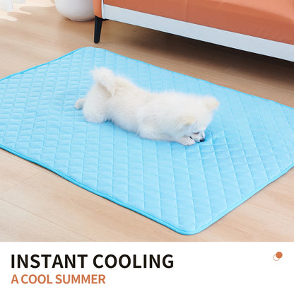 Washable Dog Cooling Mat Ice Silk Pet Self Cooling Pad Blanket for Indoor & Outdoor Car Seats Materials Safe, Easy Carry
