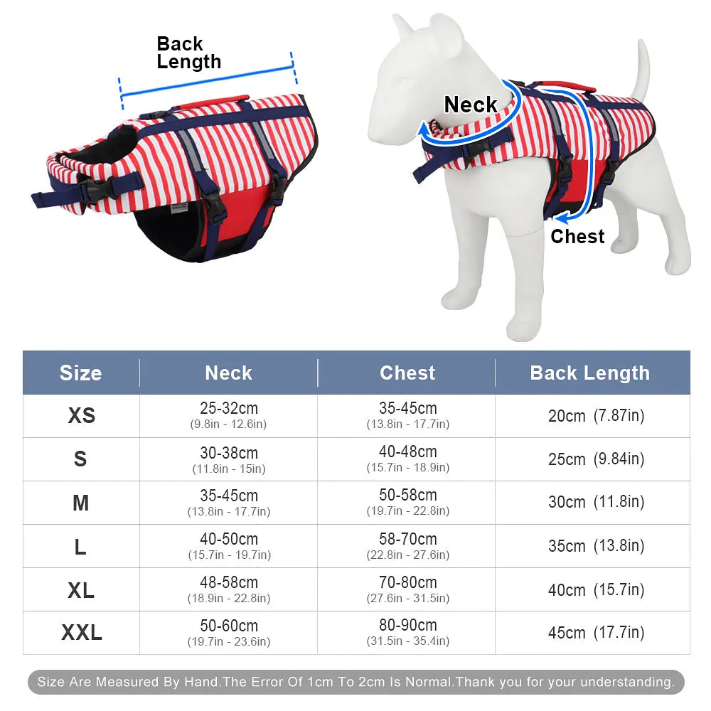 Blue/Red/Orange Striped Pet Swimsuit Dog Swim Life Jacket Summer Reflective Vest Pet Clothes For Small Medium Big Dog