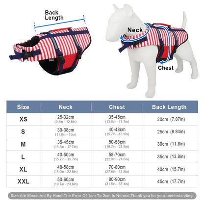Blue/Red/Orange Striped Pet Swimsuit Dog Swim Life Jacket Summer Reflective Vest Pet Clothes For Small Medium Big Dog