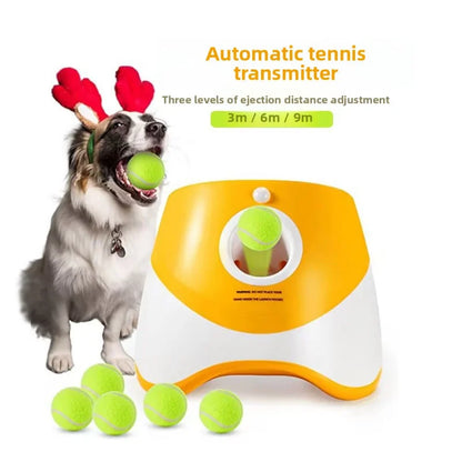 Automatic Dog Ball Launcher for Small to Medium Dogs,Tennis Launcher pet training,Indoor/Outdoor Interactive Toy
